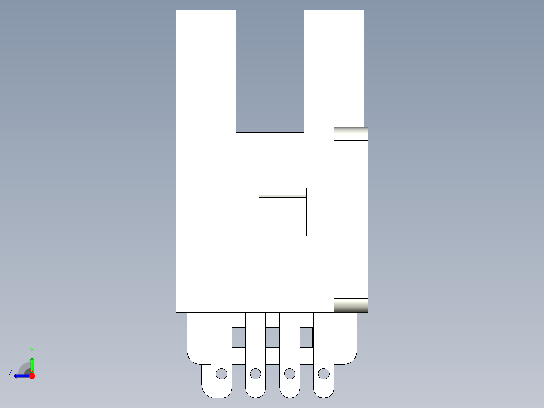 槽型光电传感器LU687_3D右视图
