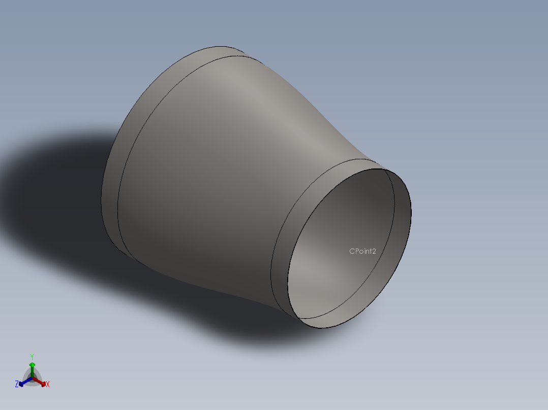 hvac round reducer正等轴测图