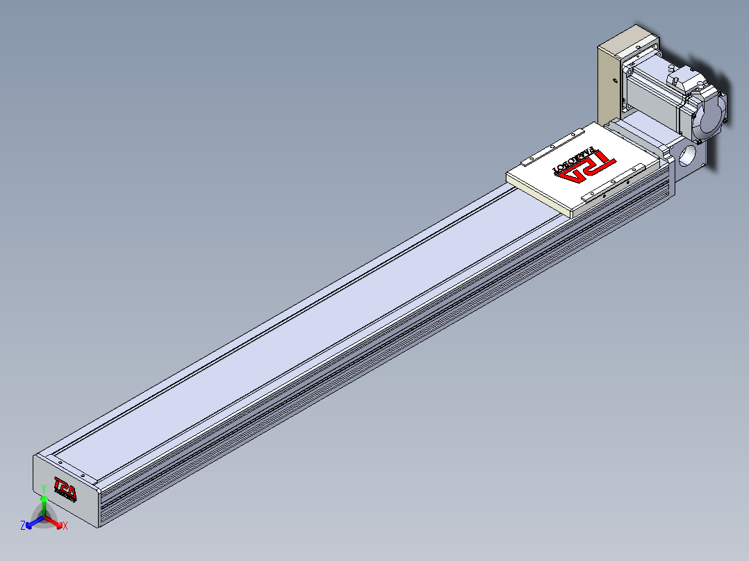 同步带全封闭直线模组TPA-HCB-110D-90-L750-RU-Y-P40-N3正等轴测图