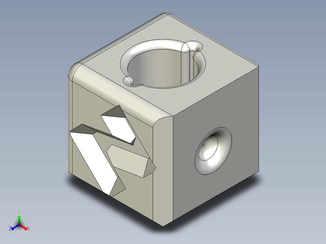 3D 打印测试立方体正等轴测图