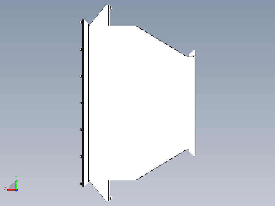 TD75型带式输送机头部漏斗 TD5J13后视图