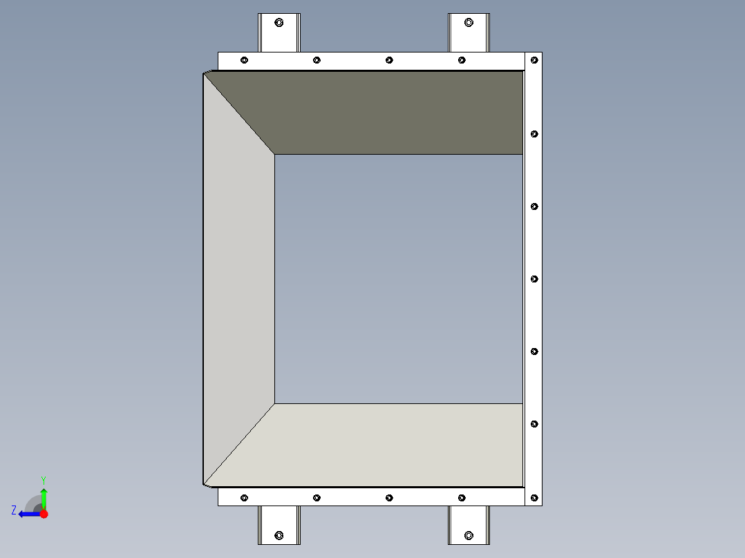 TD75型带式输送机头部漏斗 TD5J13右视图