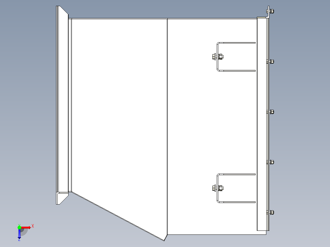 TD75型带式输送机头部漏斗 TD5J13俯视图