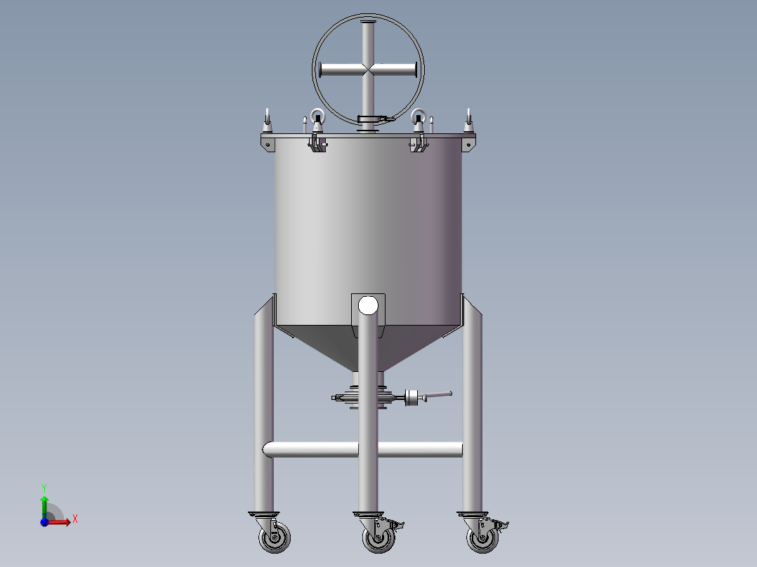 压力容器存放药剂前视图