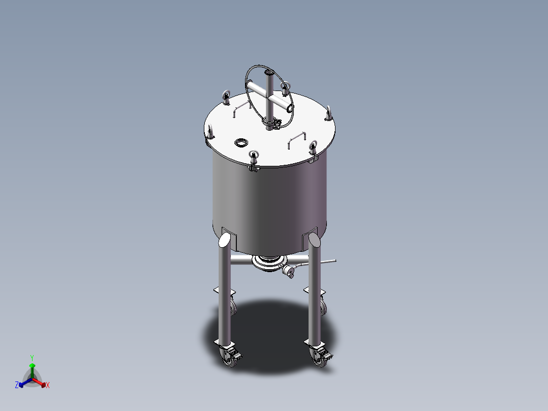 压力容器存放药剂正等轴测图