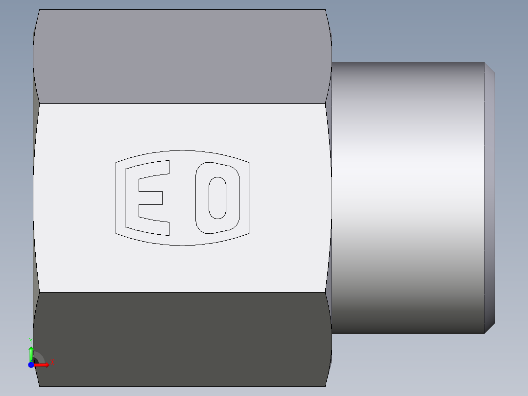 卡套式工业通用硬管接头EO_Swivel_connector_GAI12SRCFX前视图