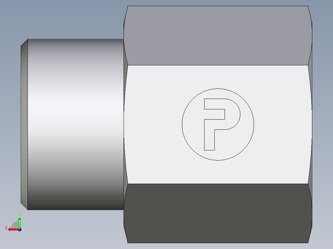 卡套式工业通用硬管接头EO_Swivel_connector_GAI12SRCFX后视图