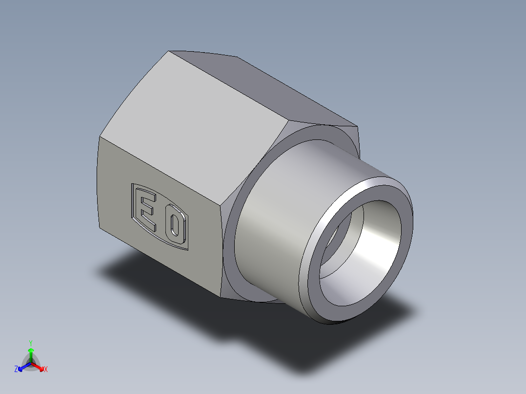 卡套式工业通用硬管接头EO_Swivel_connector_GAI12SRCFX正等轴测图