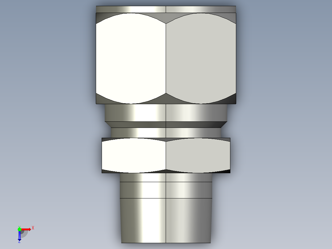 卡套式工业通用硬管接头16-12_fbu-s俯视图