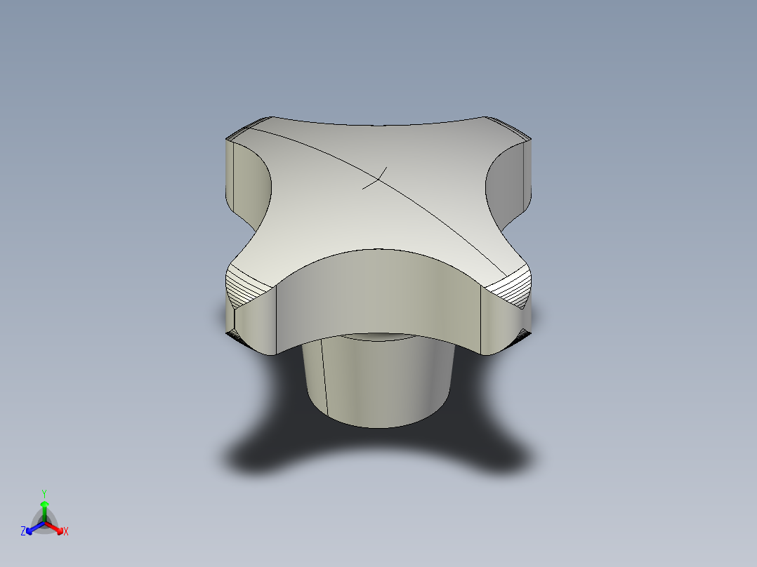 星型把手(鋁合金)ALCK-3D多系列多零件图纸模型主视图