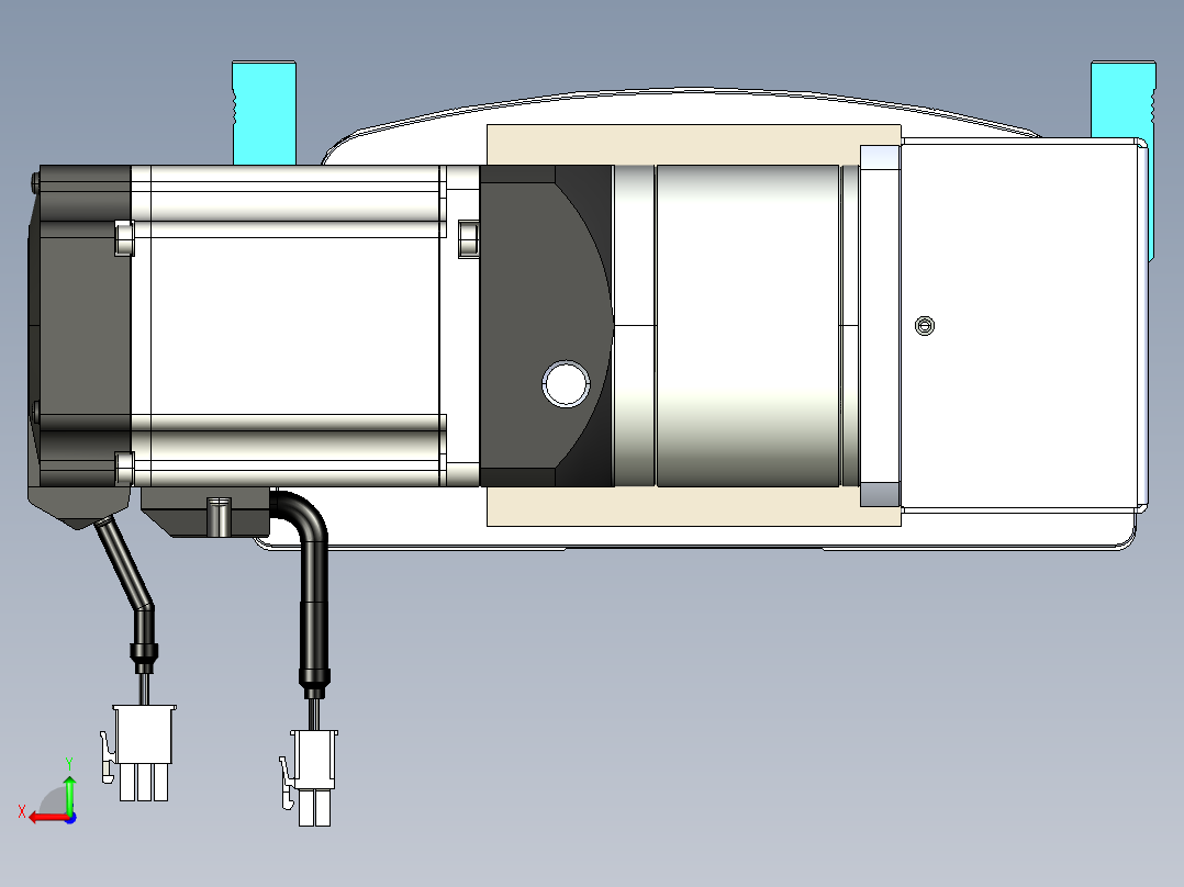 同步带滑台-半封闭B22H-L100-C-S1800-L-P75-D3-N5后视图