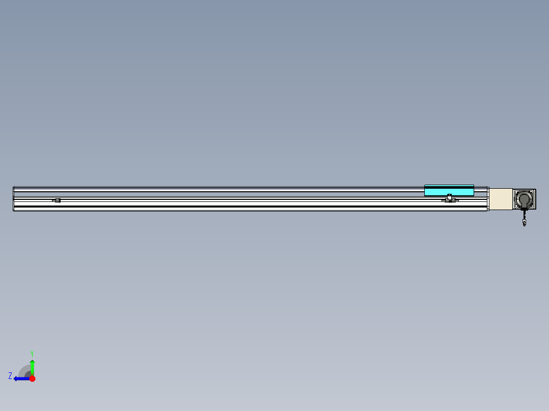 同步带滑台-半封闭B22H-L100-C-S1800-L-P75-D3-N5右视图