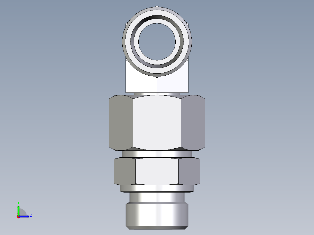 卡套式工业通用硬管接头EO_Assembled_adjustable_standpipe_branch_tee_EVT20SMOMD71左视图