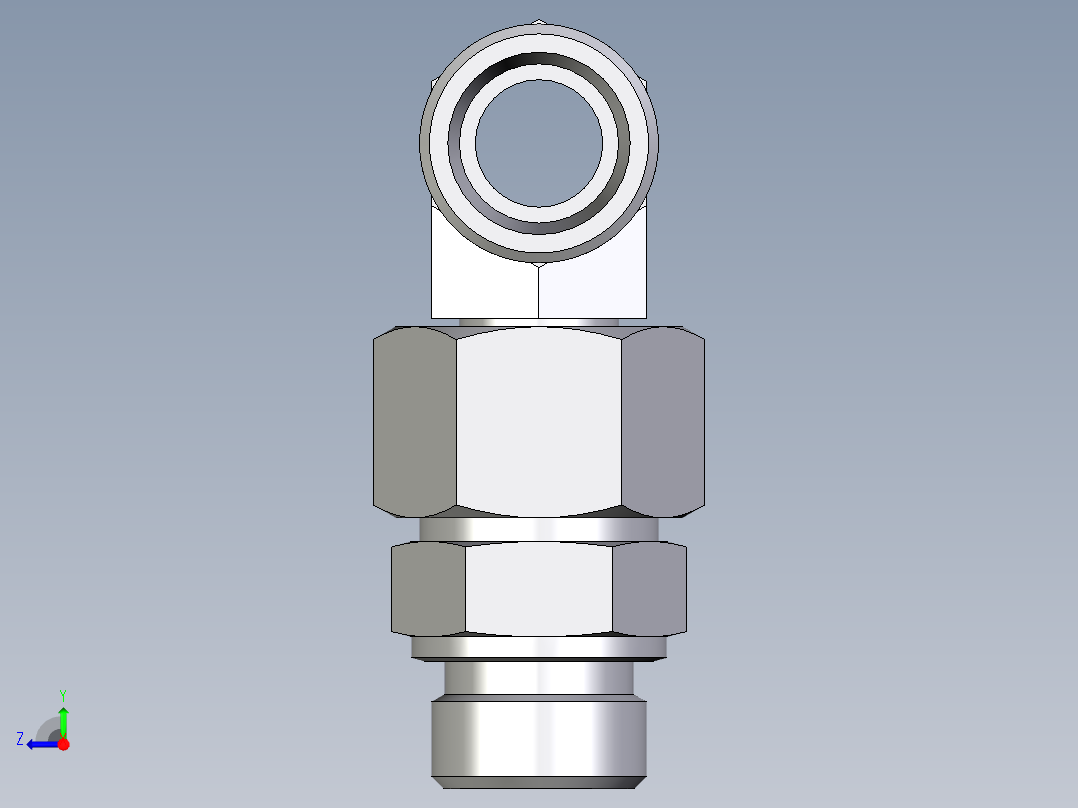 卡套式工业通用硬管接头EO_Assembled_adjustable_standpipe_branch_tee_EVT20SMOMD71右视图