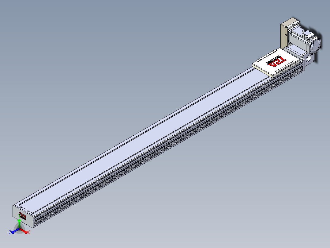 同步带全封闭直线模组TPA-HCB-110D-90-L1250-RU-Y-P40-N3正等轴测图