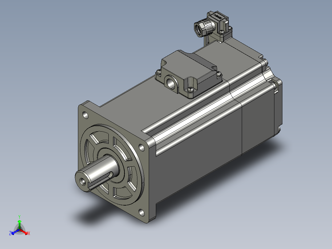 低压伺服电机MF5H-80CM30BZ2-512正等轴测图
