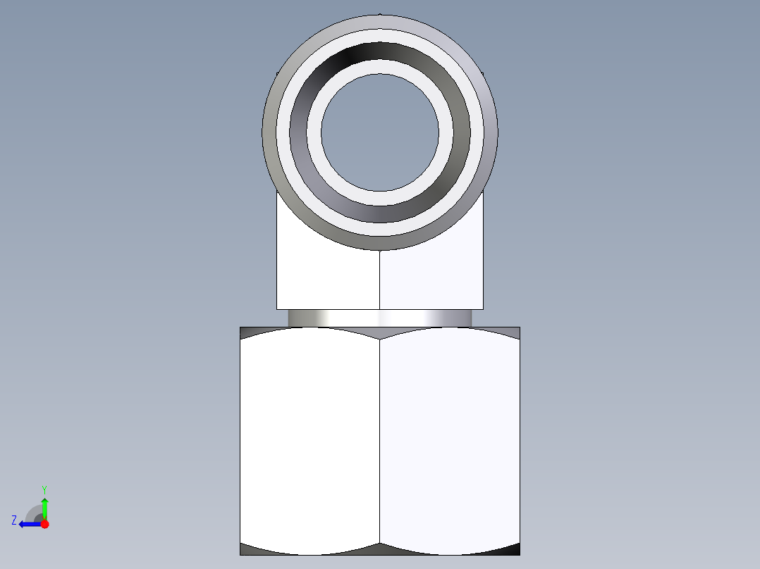 卡套式工业通用硬管接头EO_Swivel_nut_branch_tee_ET10LOMDCF右视图