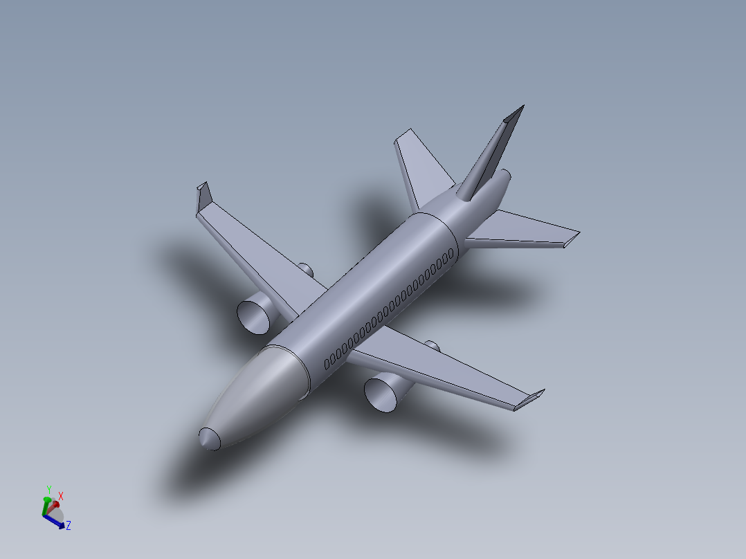 简易飞机模型主视图