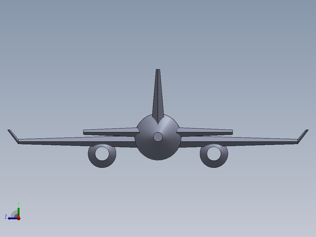 简易飞机模型右视图