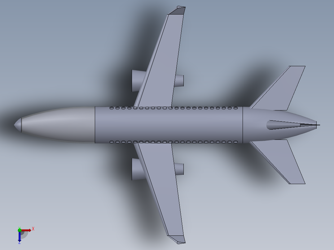 简易飞机模型俯视图