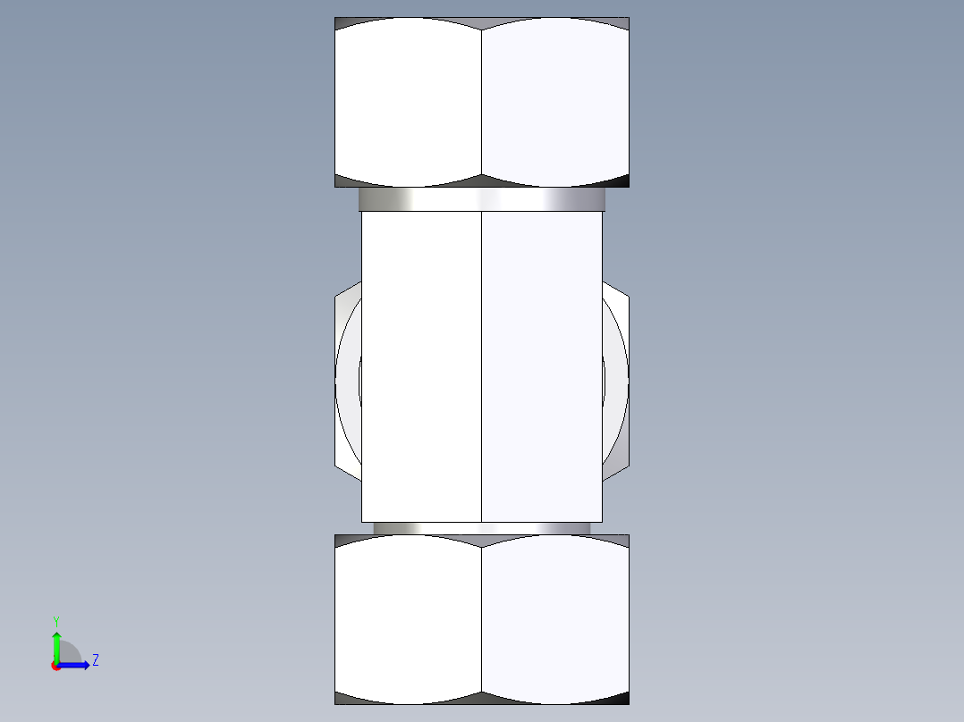 卡套式工业通用硬管接头EO_Swivel_nut_run_tee_EL30SCF左视图