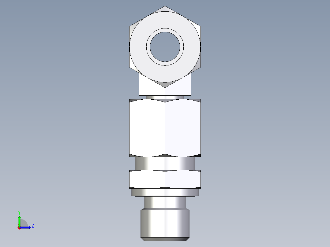 卡套式工业通用硬管接头EO_Assembled_adjustable_standpipe_branch_tee_EVT10LR71左视图