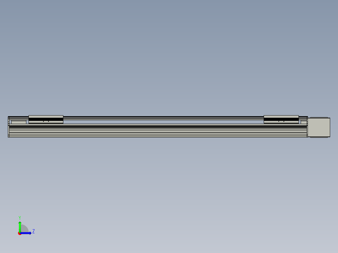 直线模组LHB17-L40-S1000-L(B)设计图纸左视图