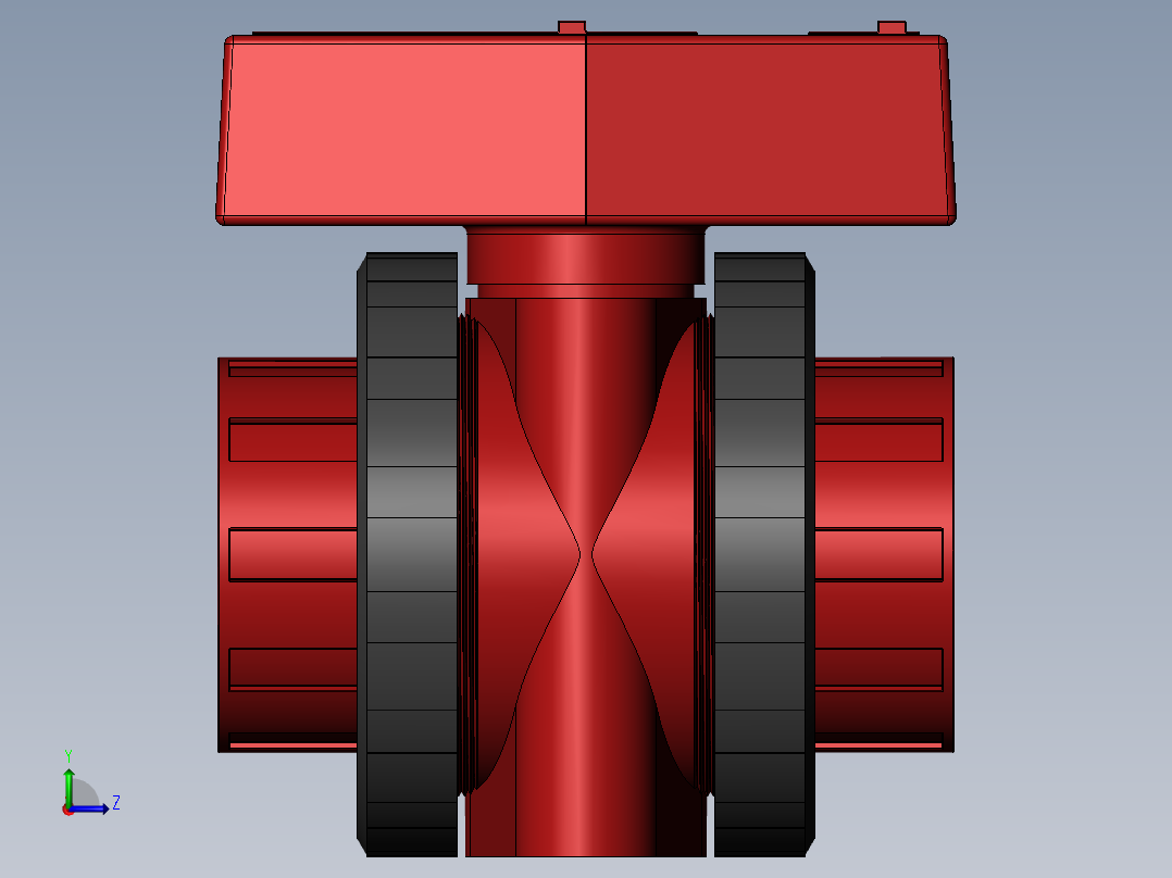 PVC管件-2in BALL VALVE左视图
