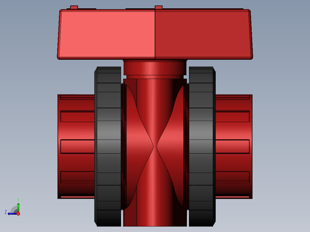 PVC管件-2in BALL VALVE右视图