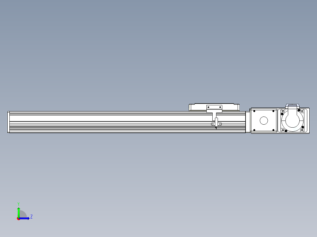 同步带全封闭直线模组TPA-HCB-105D-90-L400-MR-Y-P20-N3左视图