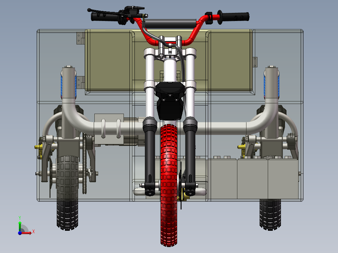 电动三轮车设计【三维SW模型+CAD图纸+说明书】前视图