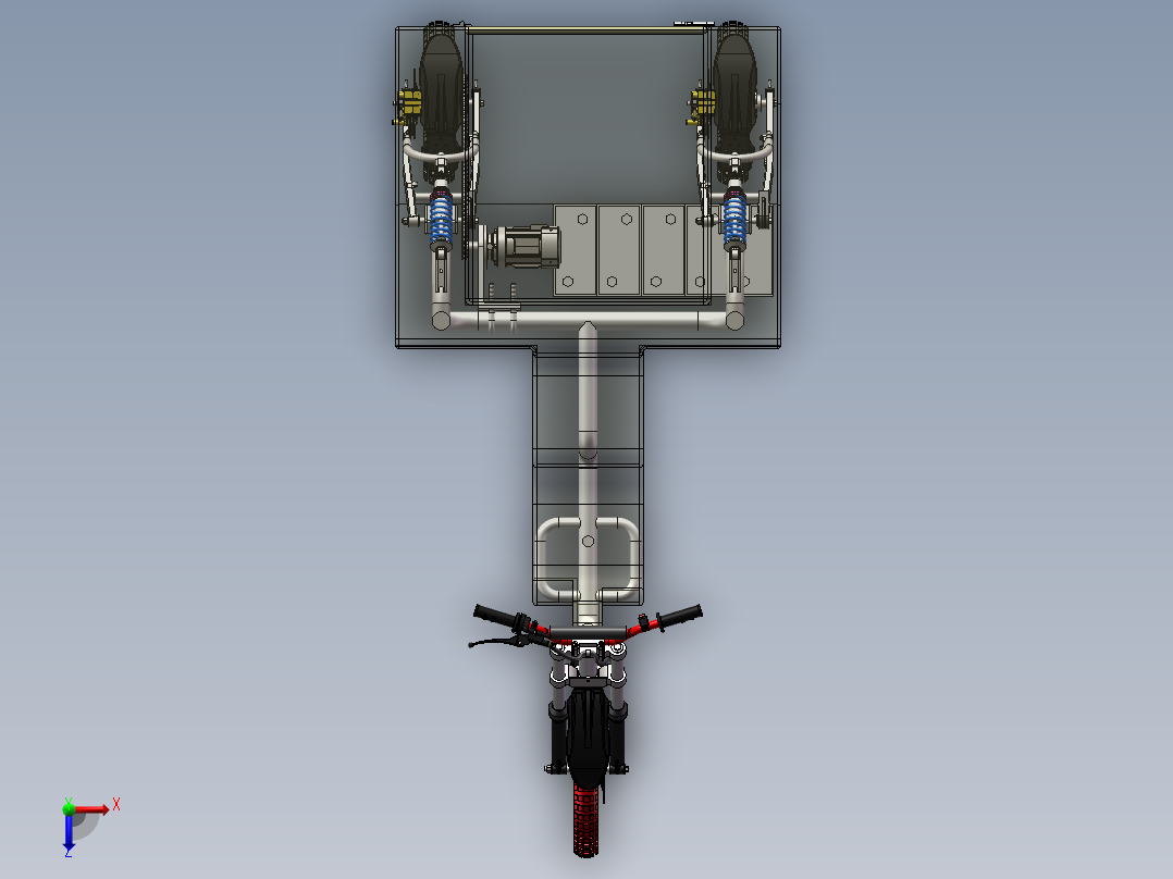 电动三轮车设计【三维SW模型+CAD图纸+说明书】俯视图