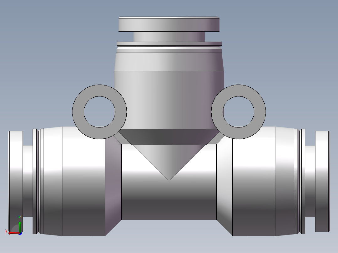 气动接头-T型三通APEW8-6（8变6）后视图