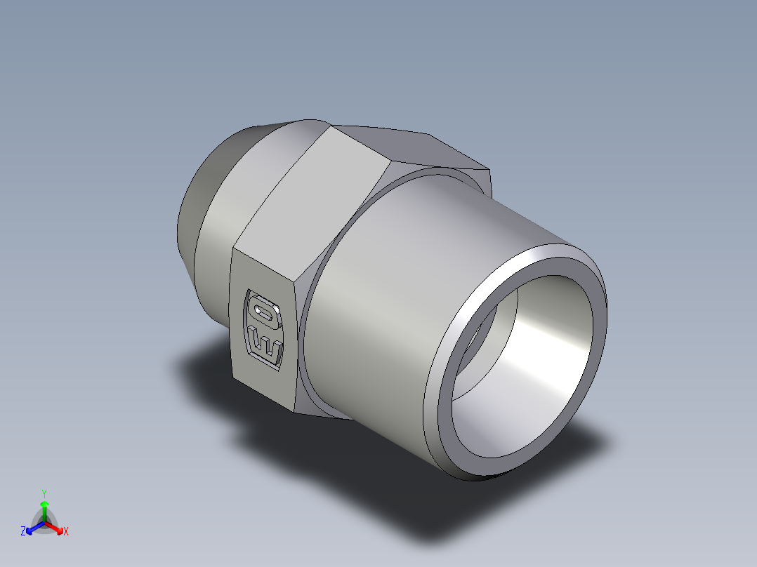 卡套式工业通用硬管接头EO_Weld_connector_AS10L71X正等轴测图