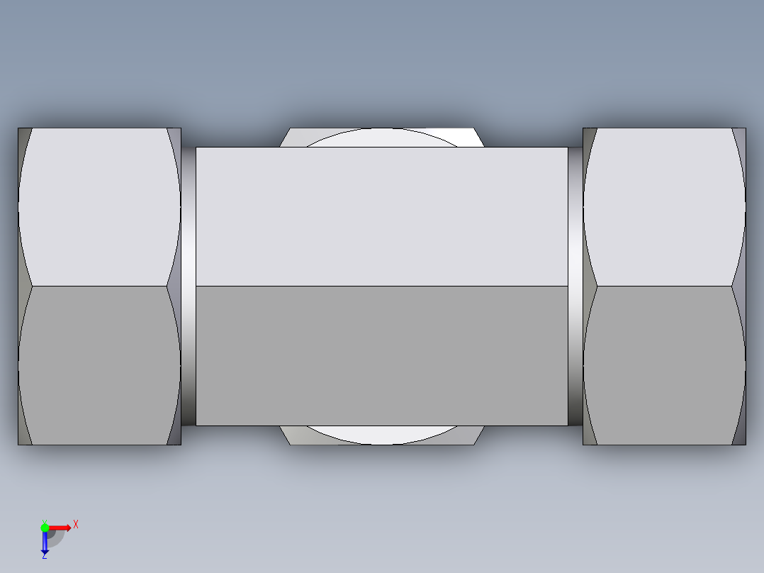 卡套式工业通用硬管接头EO_Swivel_nut_branch_tee_ET28L71俯视图