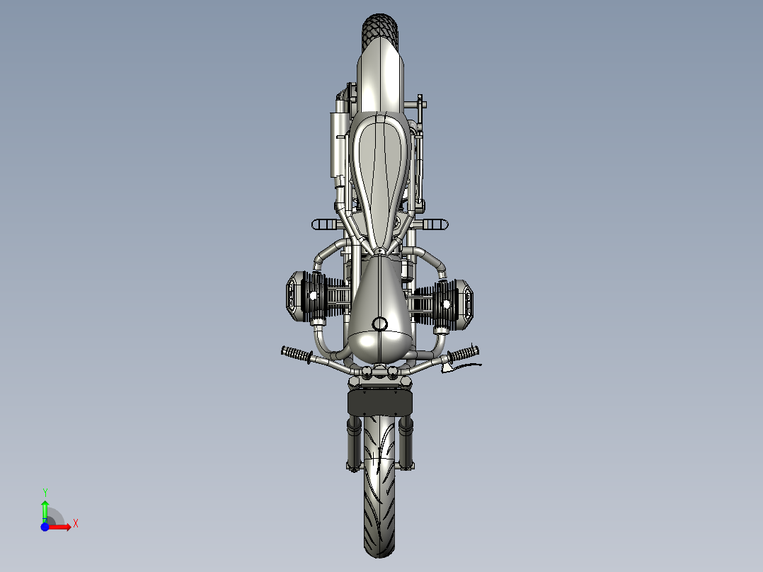 乌拉尔750摩托车前视图