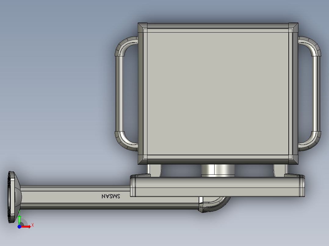 悬臂控制操控箱键盘支架-H1-固定底座-90度箱体连接器-500前视图
