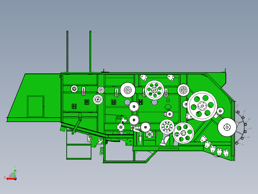 花生收获机后视图