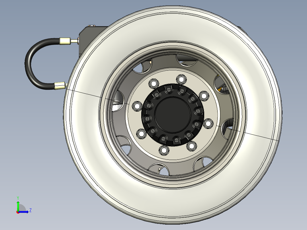 矿用车油气悬架车桥catia三维图828343==40左视图