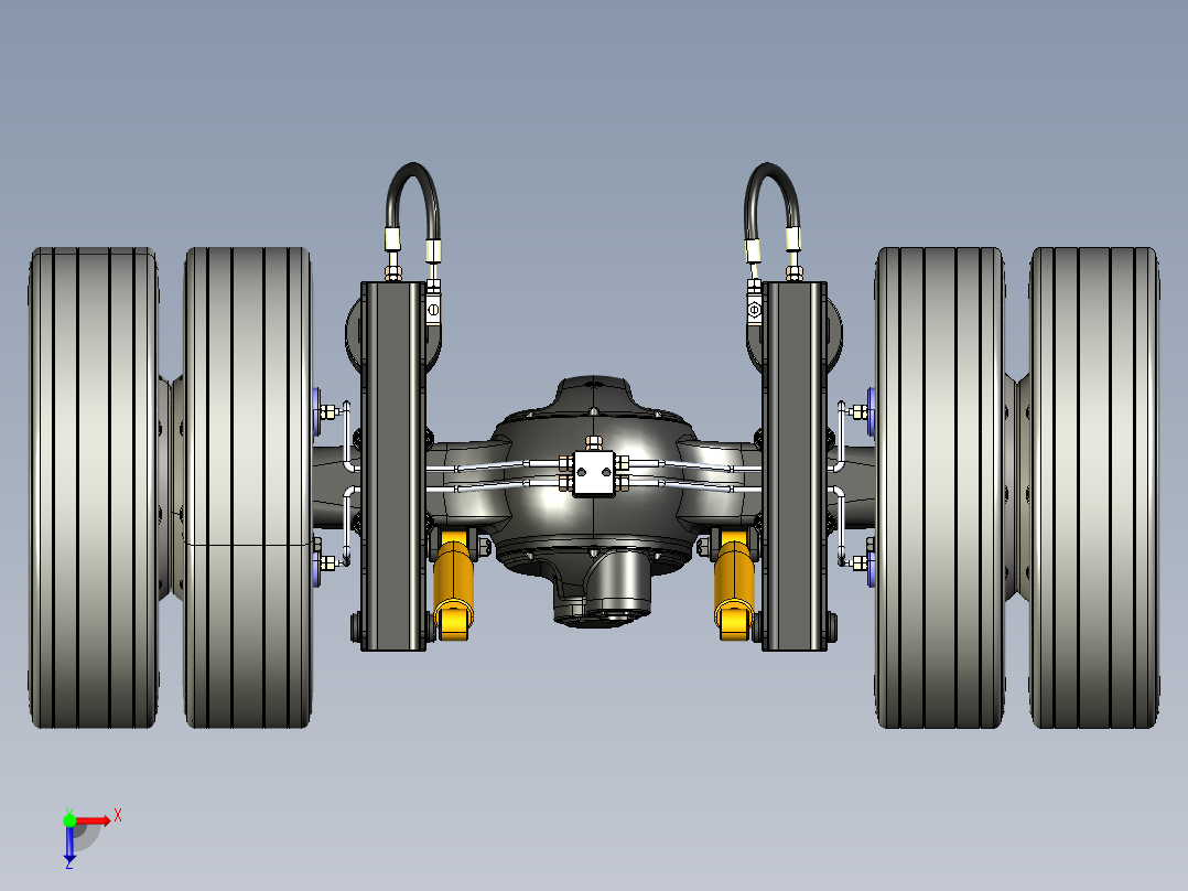 矿用车油气悬架车桥catia三维图828343==40俯视图