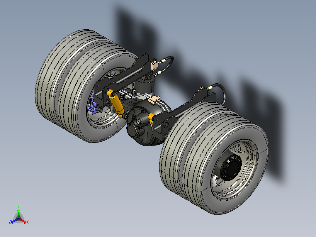 矿用车油气悬架车桥catia三维图828343==40正等轴测图