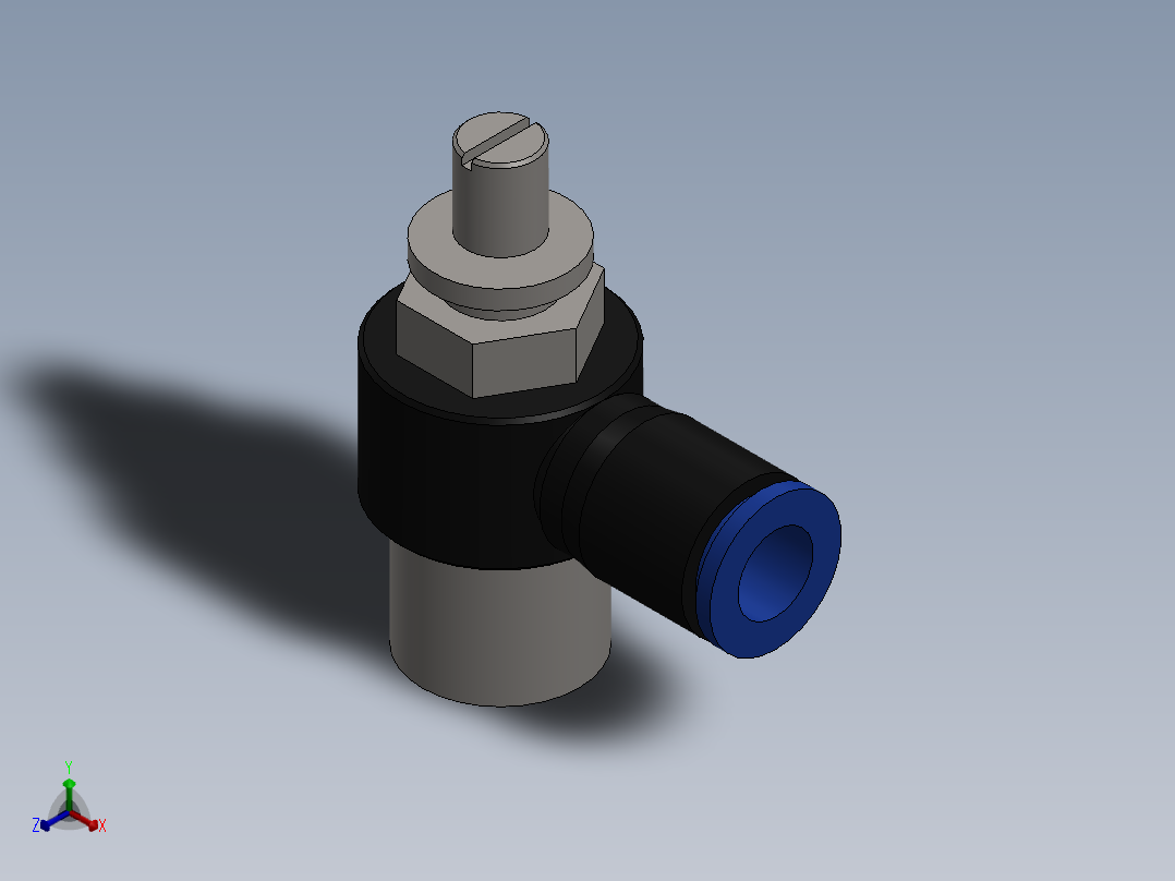 Ø8 x 3-8 - CONTROLE DE FLUXO 90° BANJO (C0K510838)正等轴测图