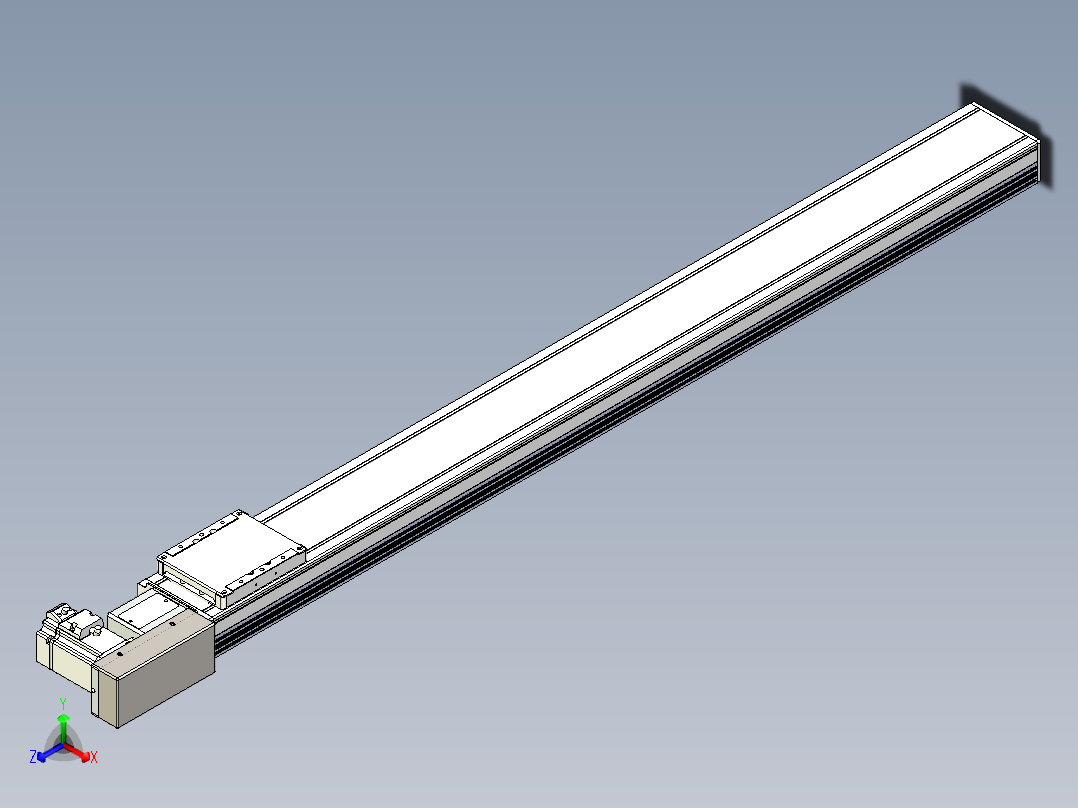 同步带全封闭直线模组TPA-HCB-105D-90-L1050-MR-Y-P20-N3正等轴测图