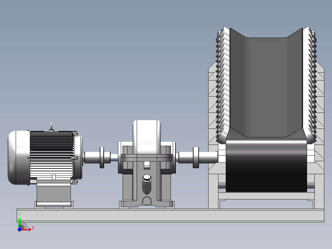 ZY19798 煤渣输送带,矿山皮带输送机前视图