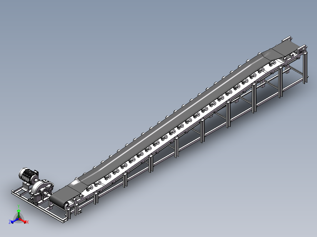 ZY19798 煤渣输送带,矿山皮带输送机正等轴测图