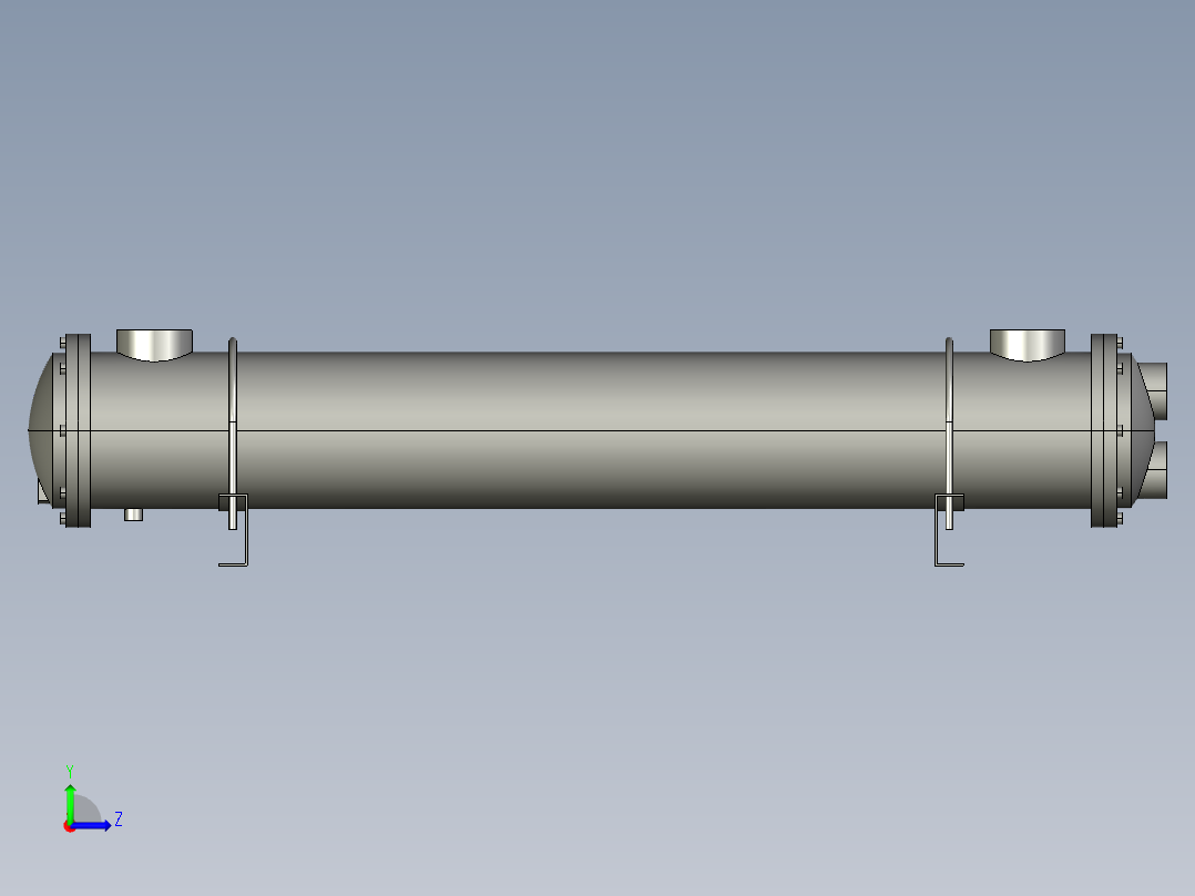 DC-10200系列翅片螺旋式冷却器列管式换热器左视图
