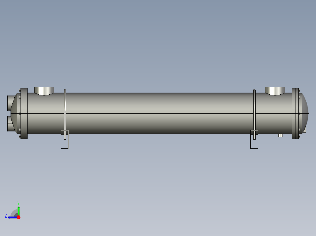 DC-10200系列翅片螺旋式冷却器列管式换热器右视图