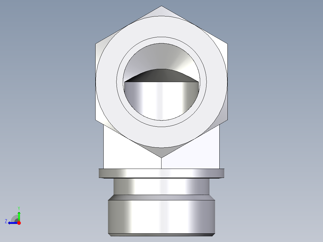 卡套式工业通用硬管接头EO_Male_stud_elbow_WE28LR71右视图