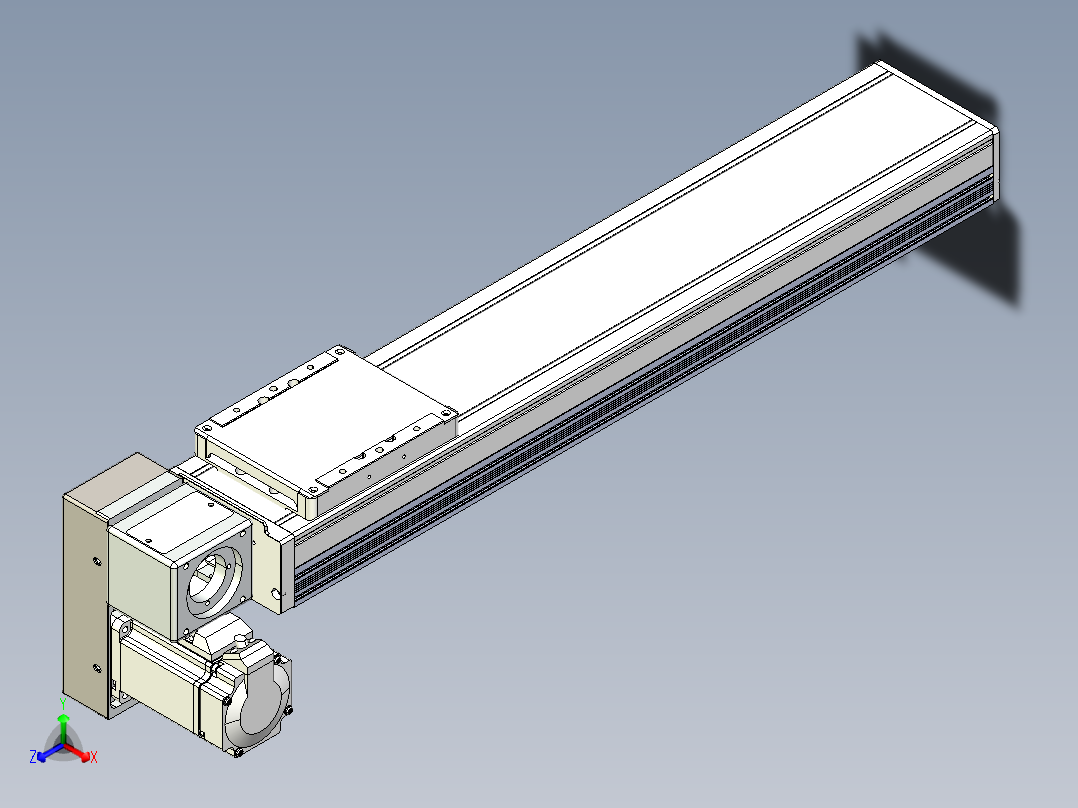 同步带全封闭直线模组TPA-HCB-105D-90-L400-LP-C-P20-N3主视图