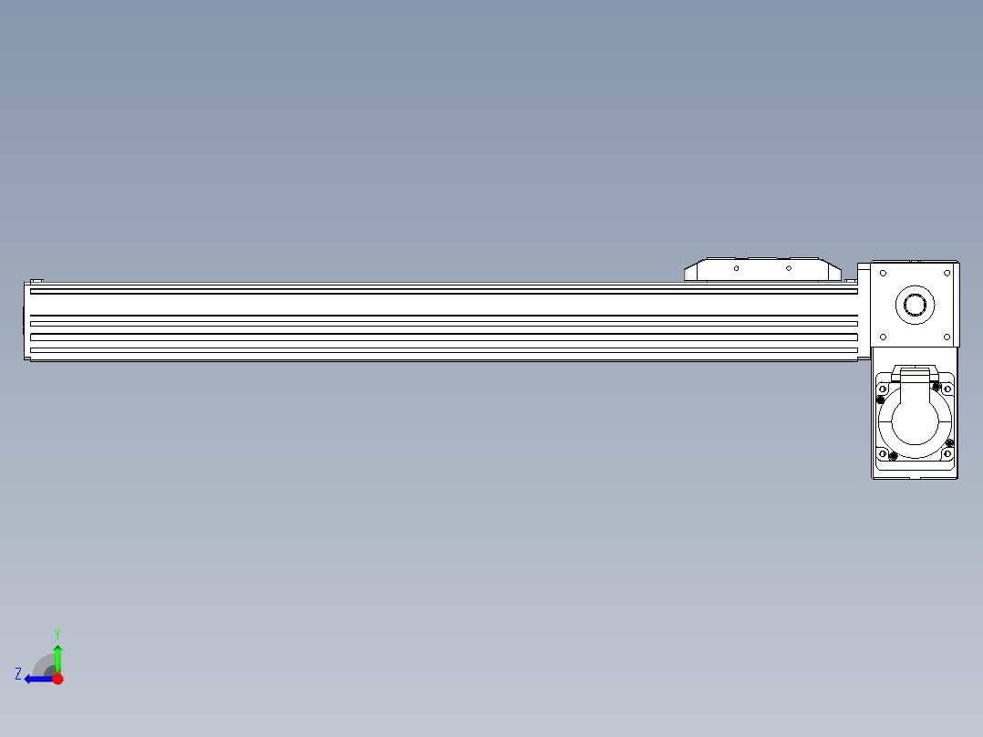 同步带全封闭直线模组TPA-HCB-85D-90-L450-RP-Y-P20-N3右视图